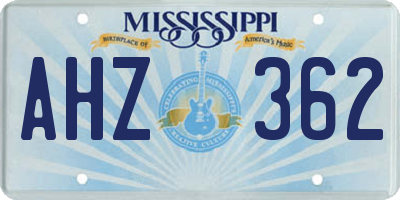 MS license plate AHZ362