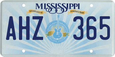 MS license plate AHZ365