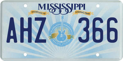 MS license plate AHZ366