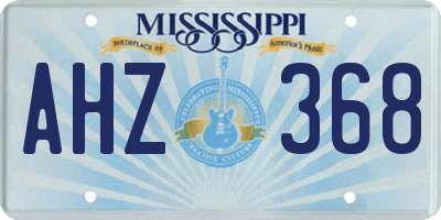 MS license plate AHZ368