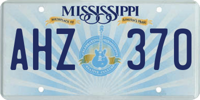 MS license plate AHZ370