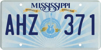 MS license plate AHZ371