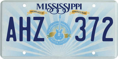 MS license plate AHZ372