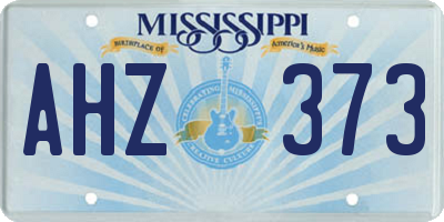 MS license plate AHZ373