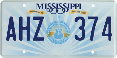 MS license plate AHZ374
