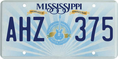MS license plate AHZ375