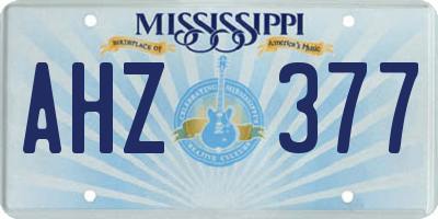 MS license plate AHZ377