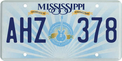 MS license plate AHZ378