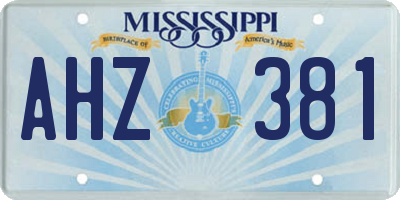 MS license plate AHZ381