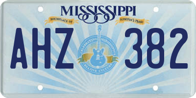 MS license plate AHZ382