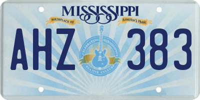 MS license plate AHZ383