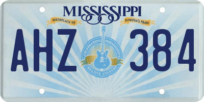 MS license plate AHZ384