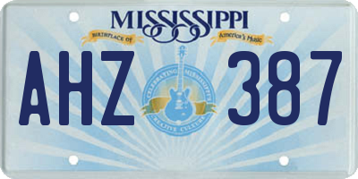 MS license plate AHZ387