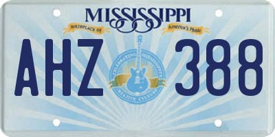 MS license plate AHZ388