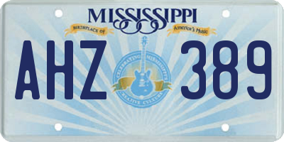 MS license plate AHZ389