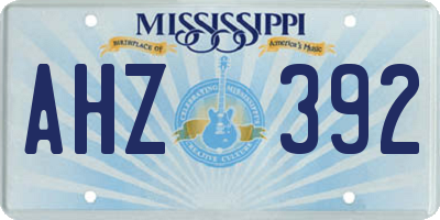 MS license plate AHZ392