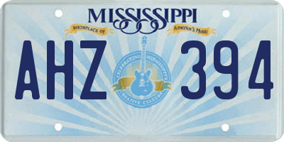 MS license plate AHZ394