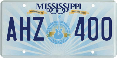 MS license plate AHZ400