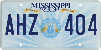 MS license plate AHZ404