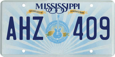 MS license plate AHZ409