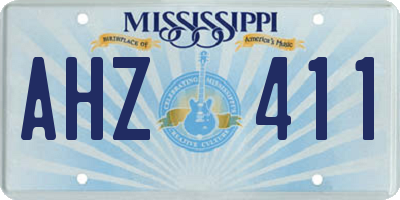 MS license plate AHZ411
