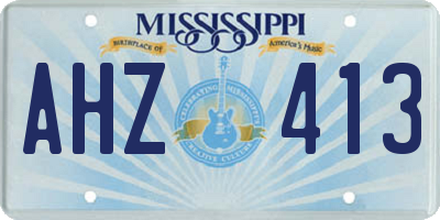 MS license plate AHZ413