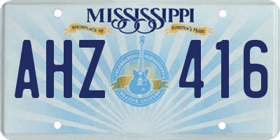 MS license plate AHZ416