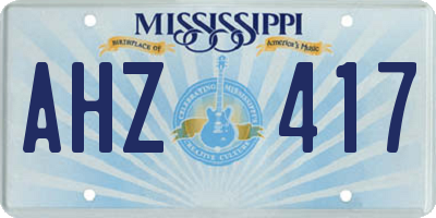 MS license plate AHZ417