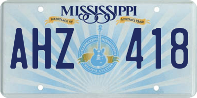 MS license plate AHZ418