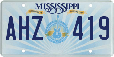 MS license plate AHZ419