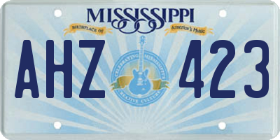 MS license plate AHZ423