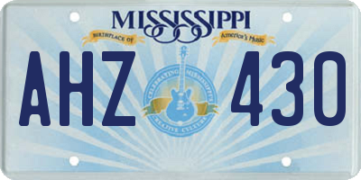 MS license plate AHZ430