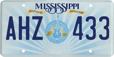 MS license plate AHZ433