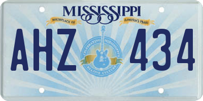 MS license plate AHZ434