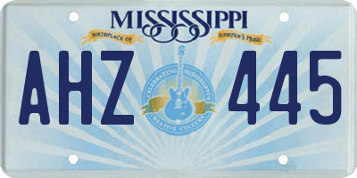 MS license plate AHZ445