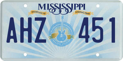 MS license plate AHZ451