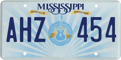 MS license plate AHZ454