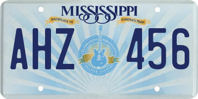 MS license plate AHZ456