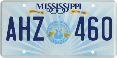 MS license plate AHZ460