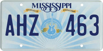 MS license plate AHZ463