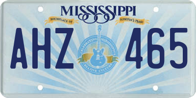 MS license plate AHZ465