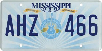 MS license plate AHZ466