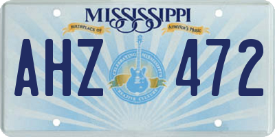 MS license plate AHZ472