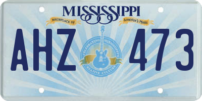 MS license plate AHZ473