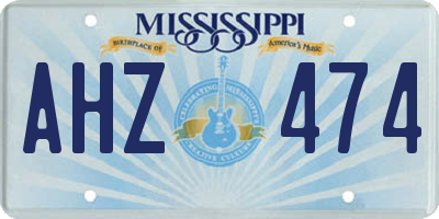 MS license plate AHZ474