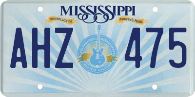 MS license plate AHZ475