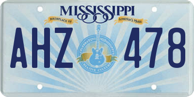 MS license plate AHZ478