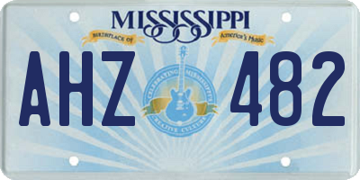 MS license plate AHZ482