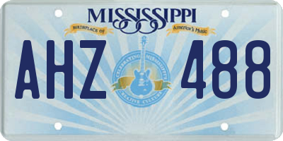 MS license plate AHZ488