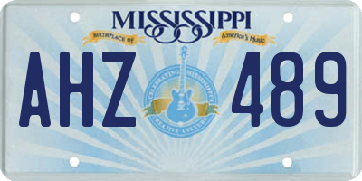 MS license plate AHZ489